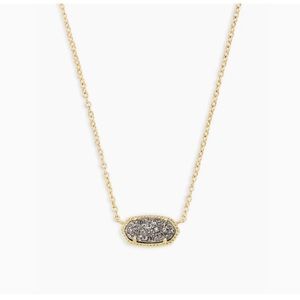 Elisa Gold Pendant Necklace In Platinum Drusy